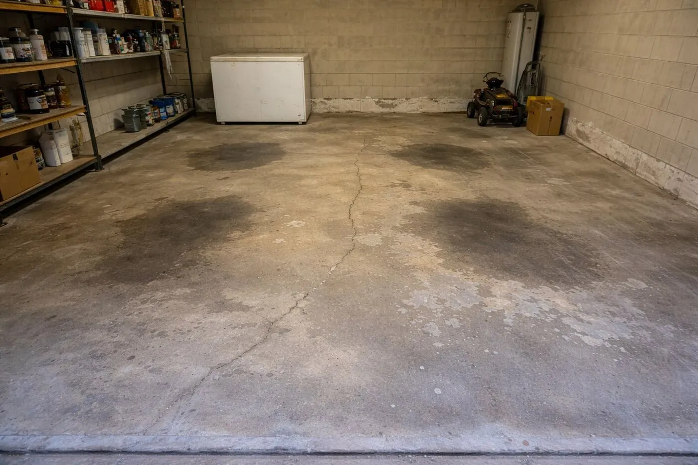 Garage floor before epoxy Miami