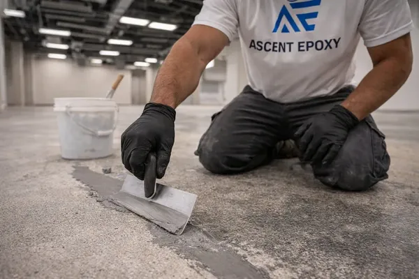 Surface preparation on commercial concrete floor in Miami