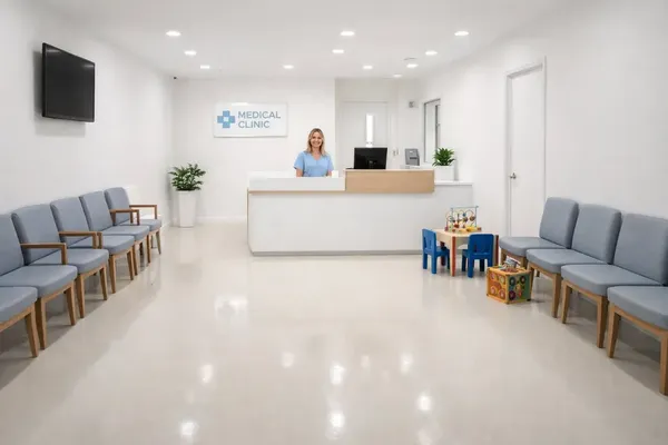 Commercial epoxy floor office building Miami FL