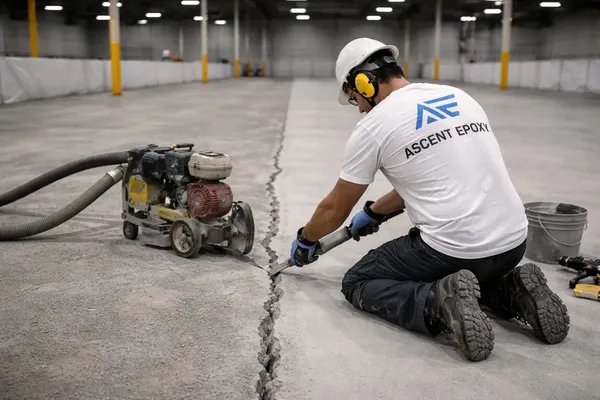 Industrial floor crack repair and substrate preparation Miami
