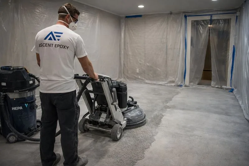 Decorative flake epoxy garage floor in Hialeah, Miami-Dade
