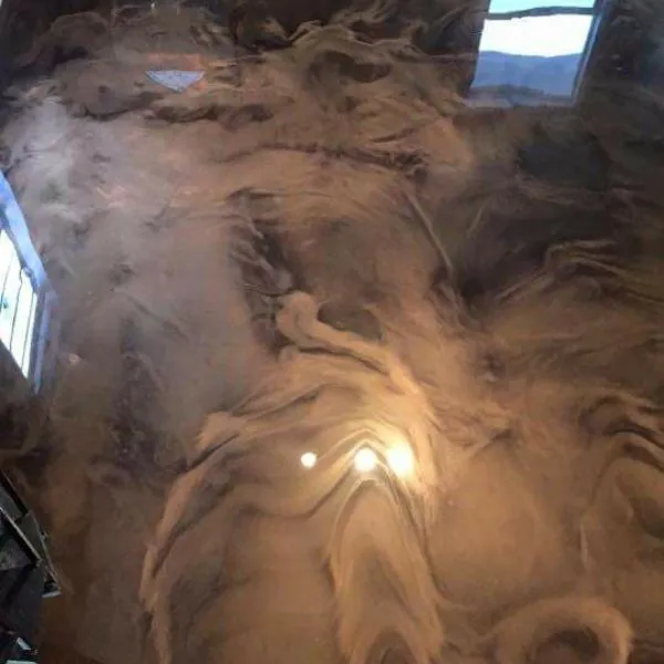 Metallic epoxy floor real Miami project