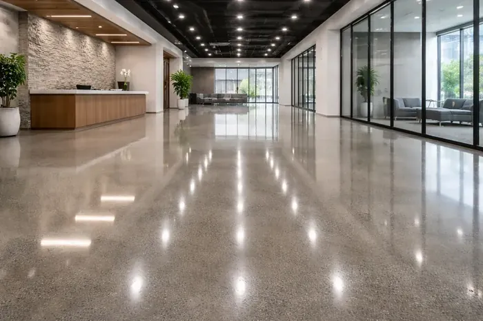 Polished concrete floor Miami commercial space